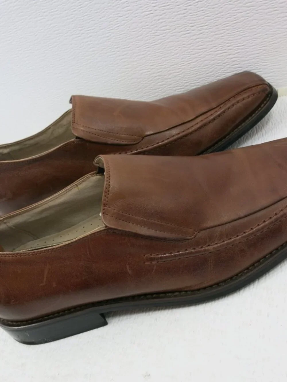 Stacy Adams Split Toe Leather Dress Loafer Shoes Zapatos Footwear Mens sz 11 M
